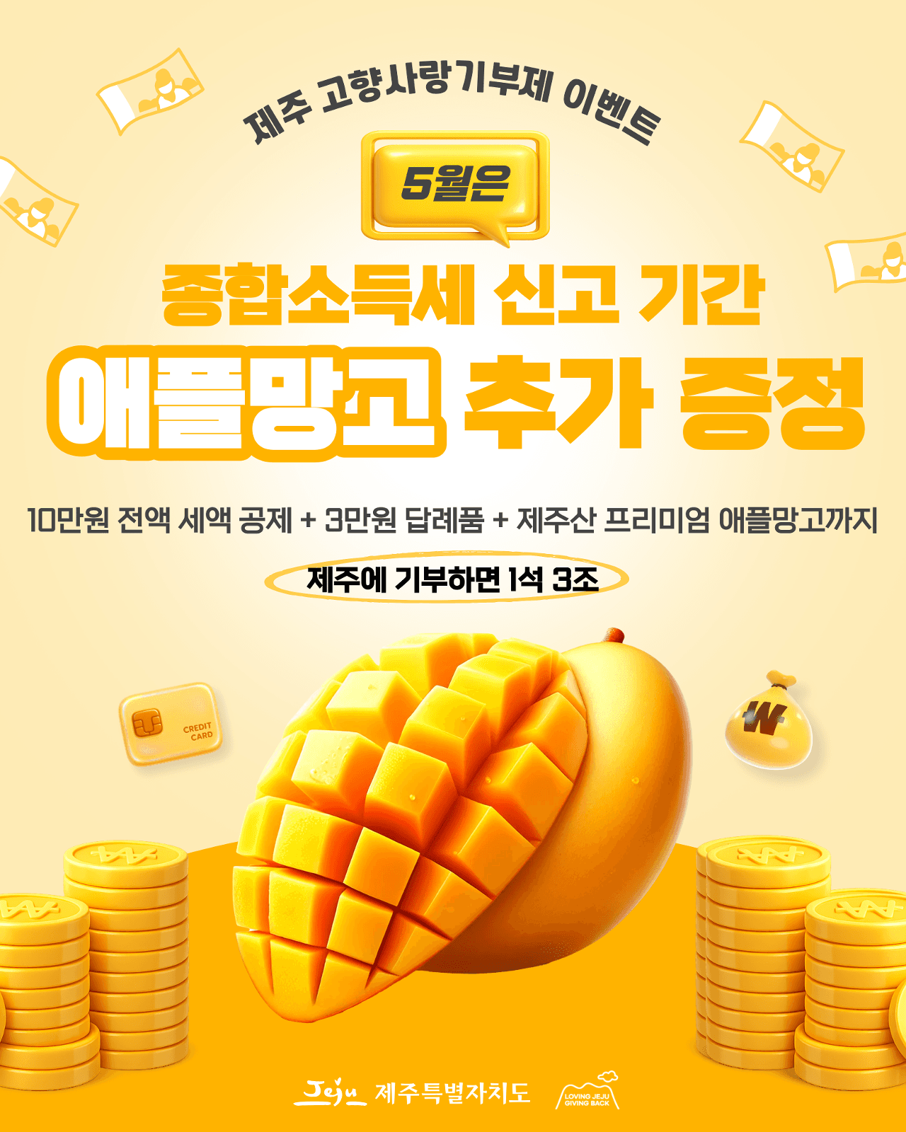 제주 고향사랑기부제 5월 종소세 신고기간 애플망고 추가 증정 이벤트